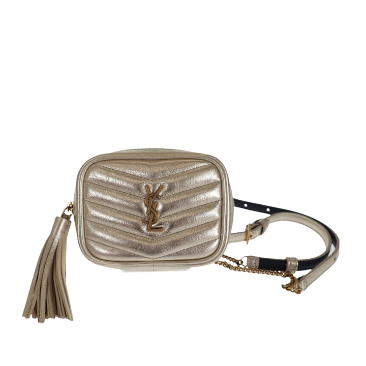 Saint Laurent Métallisé Matelasse Lou Sac caméra Baby Cuir de veau Doré