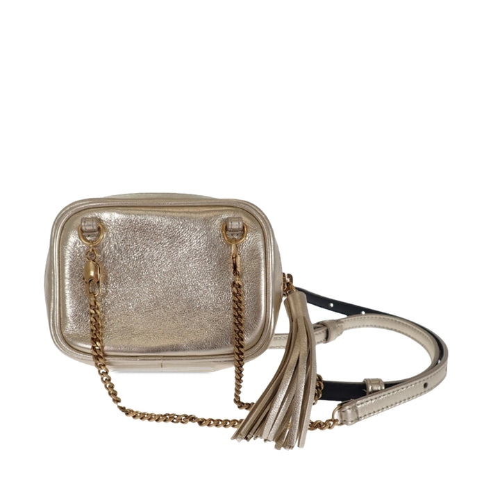 Saint Laurent Métallisé Matelasse Lou Sac caméra Baby Cuir de veau Doré