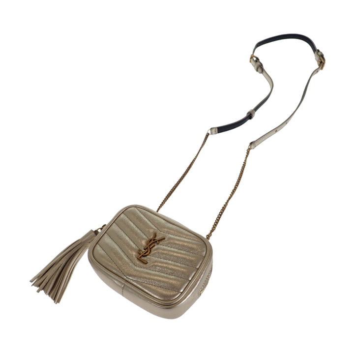 Saint Laurent Métallisé Matelasse Lou Sac caméra Baby Cuir de veau Doré