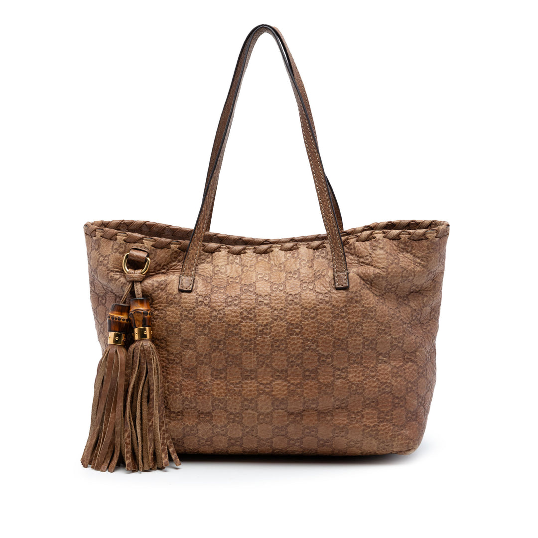 Gucci Medium Guccissima Bamboo Pompon Cabas