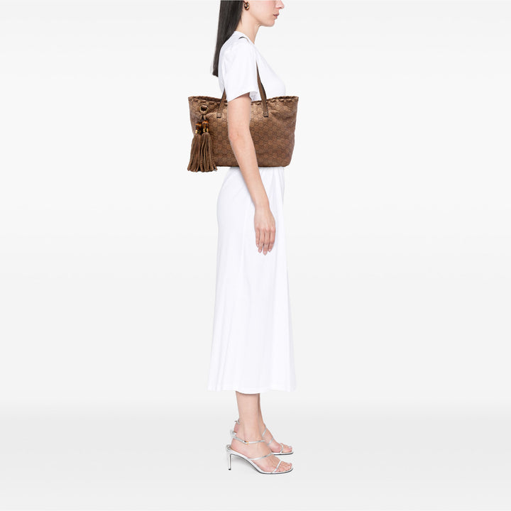 Gucci Medium Guccissima Bamboo Pompon Cabas