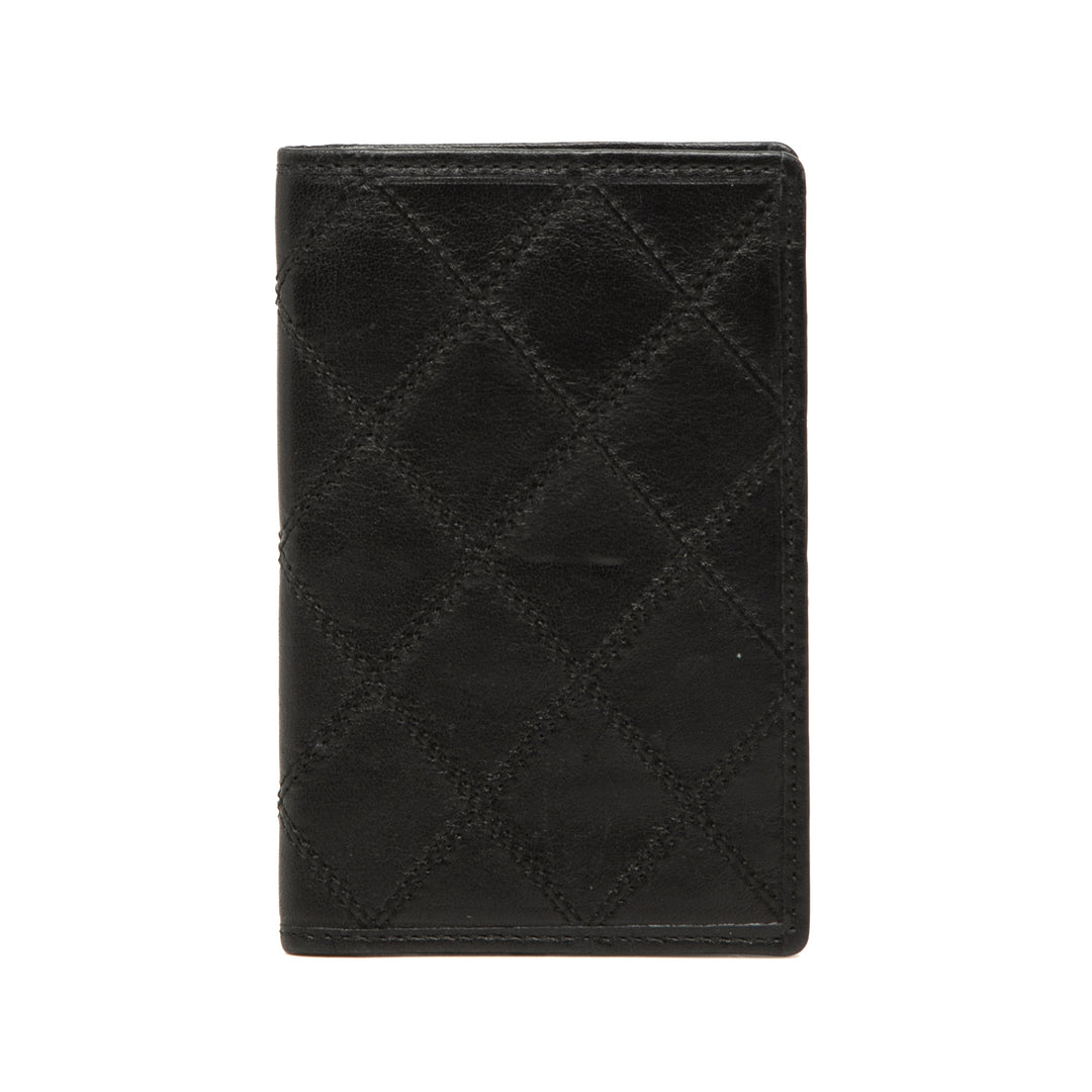 Chanel Matelassé Cuir d’agneau Double Stitch Bifold Card Holder