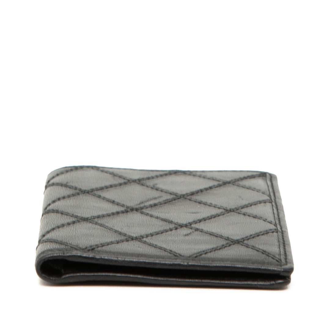Chanel Matelassé Cuir d’agneau Double Stitch Bifold Card Holder