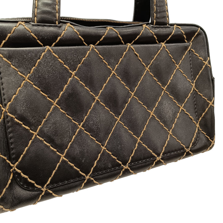 Chanel Sac à main CC Wild Stitch Cuir de veau Noir – vue 7 – GABY PARIS