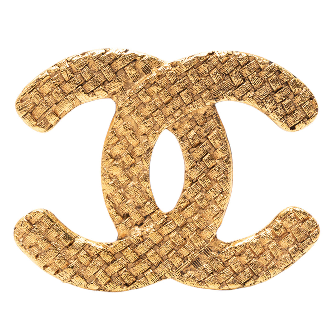 Chanel CC plaqué Woven Broche – GABY PARIS Authentique