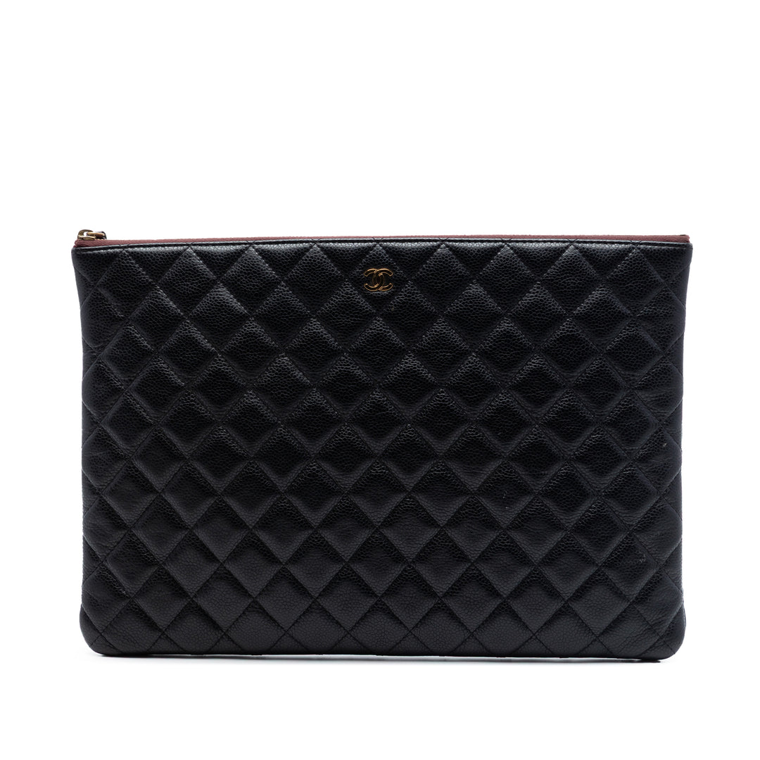 Chanel Large Matelassé Caviar O Étui Pochette