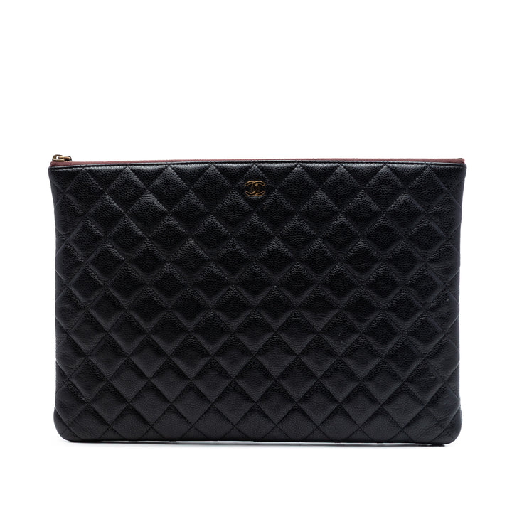Chanel Large Matelassé Caviar O Étui Pochette