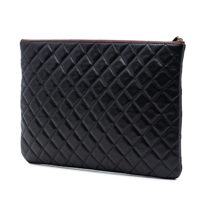 Chanel Large Matelassé Caviar O Étui Pochette