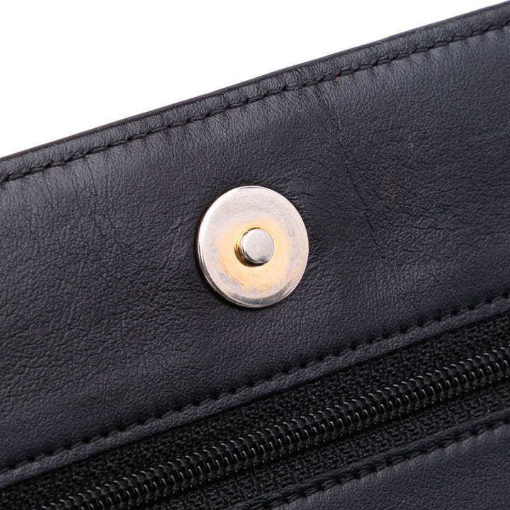 Quilted Calfskin Chain Around Boy Wallet On Chain Black - Gaby Paris