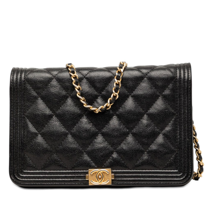 Chanel Matelassé Caviar Boy Wallet on Chain