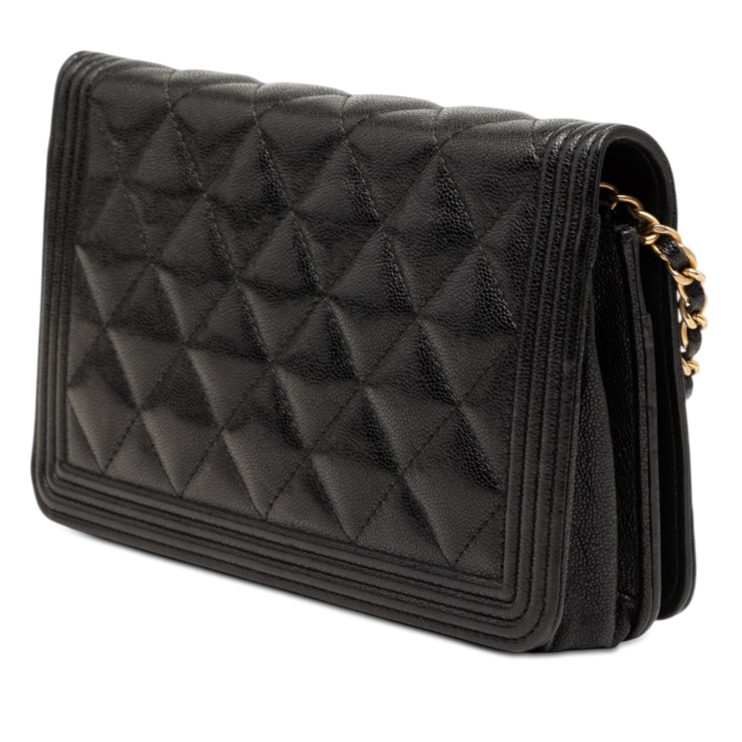 Chanel Matelassé Caviar Boy Wallet on Chain