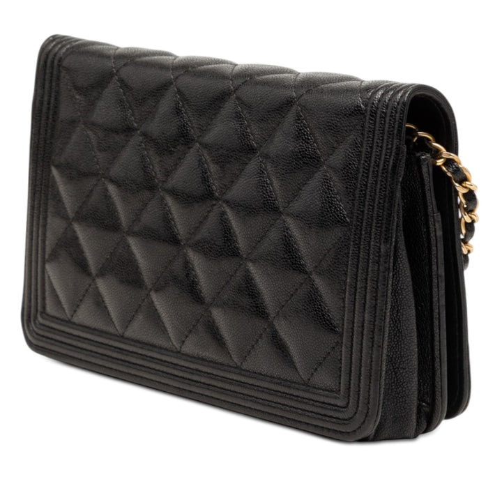 Chanel Matelassé Caviar Boy Wallet on Chain