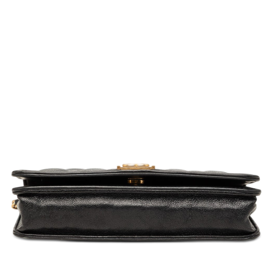 Chanel Matelassé Caviar Boy Wallet on Chain