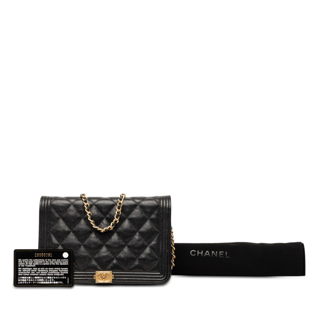 Chanel Matelassé Caviar Boy Wallet on Chain