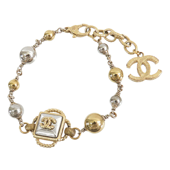 Chanel CC et Palladium plaqué Station Bracelet