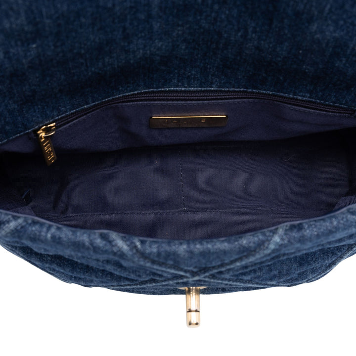 Chanel Sac à main 19 à rabat Jean Moyen Bleu – vue 4 – GABY PARIS