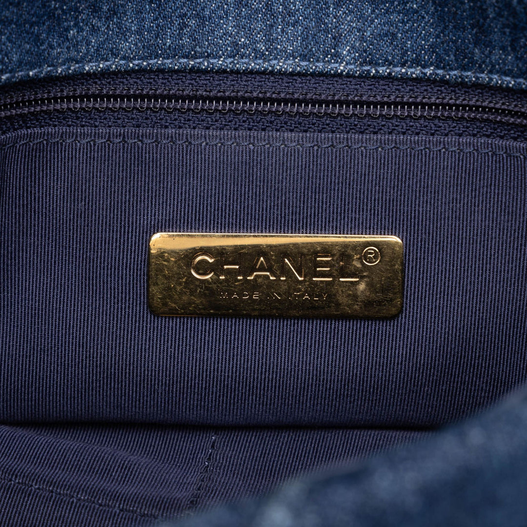 Chanel Sac à main 19 à rabat Jean Moyen Bleu – vue 5 – GABY PARIS