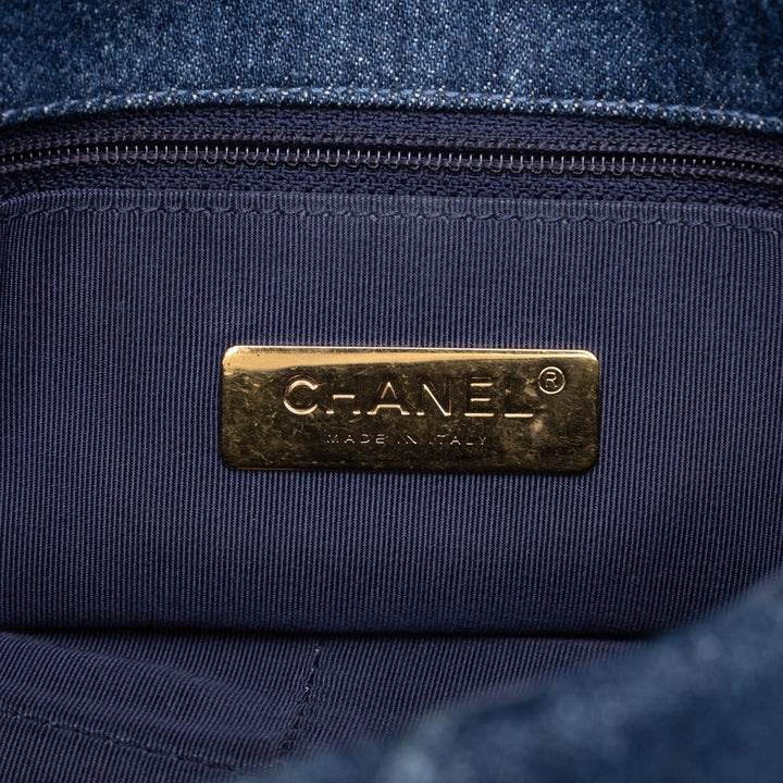 Chanel Sac à main 19 à rabat Jean Moyen Bleu – vue 5 – GABY PARIS