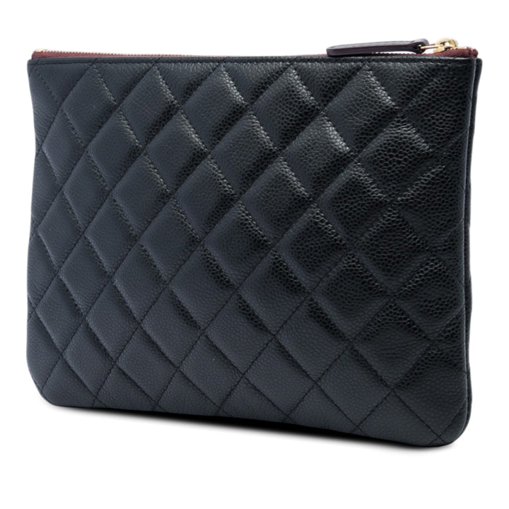Chanel Pochette Matelassé O Étui Petit Cuir caviar Noir – vue 2 – GABY PARIS