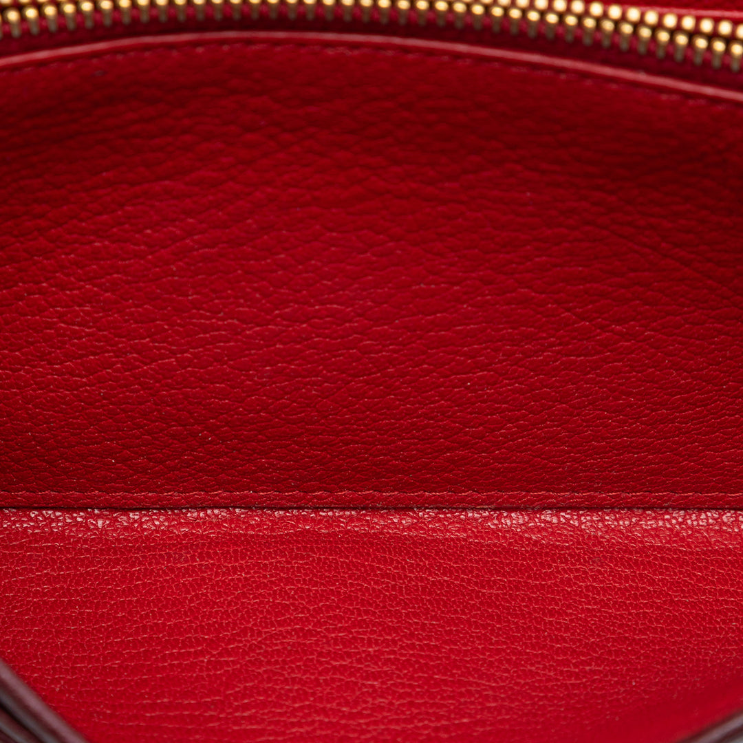 Miu Miu Bicolore Madras Bow Wallet on Chain Cuir de chèvre