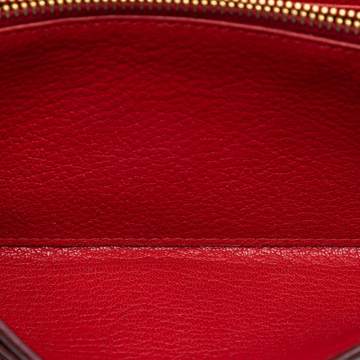 Miu Miu Bicolore Madras Bow Wallet on Chain Cuir de chèvre