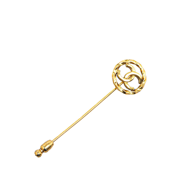 Chanel Gold Plated CC Brooch Pin Gold - GABY PARIS