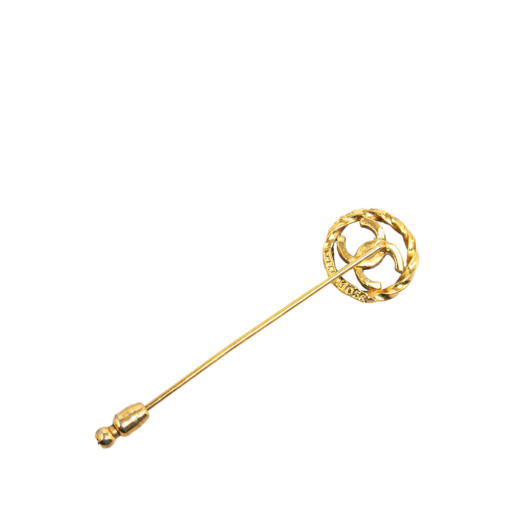 Chanel Gold Plated CC Brooch Pin Gold - GABY PARIS