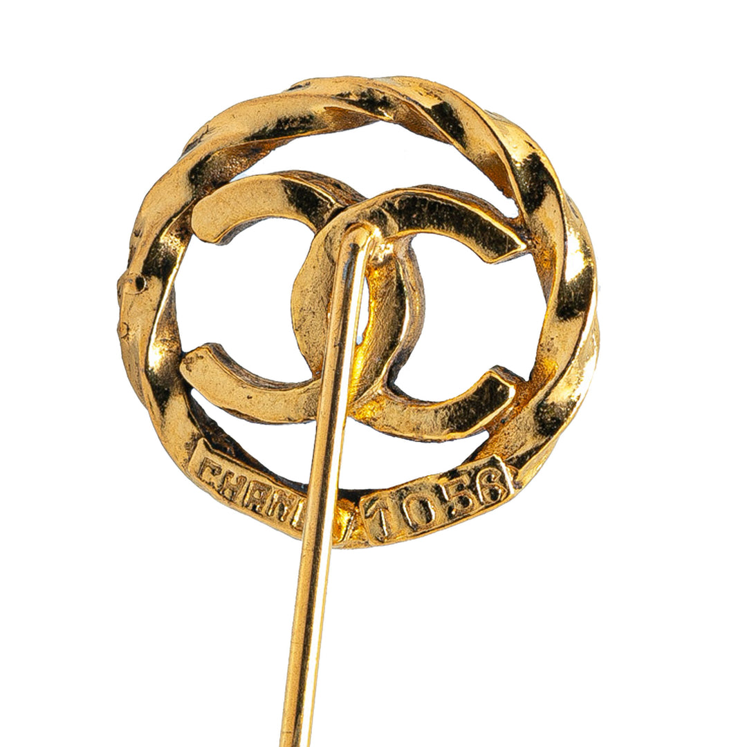 Chanel Gold Plated CC Brooch Pin Gold - GABY PARIS