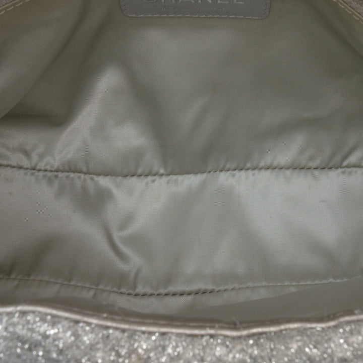 Chanel Medium Quilted Lurex Ground Control Pluto Glitter Flap Argenté