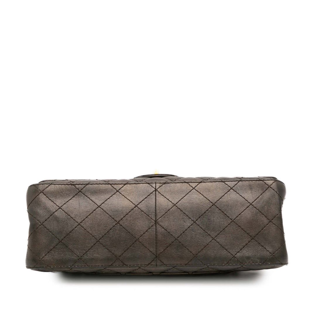 Chanel Reissue 2.55 Quilted Métallisé Cuir d’agneau Double rabat 226 Gris