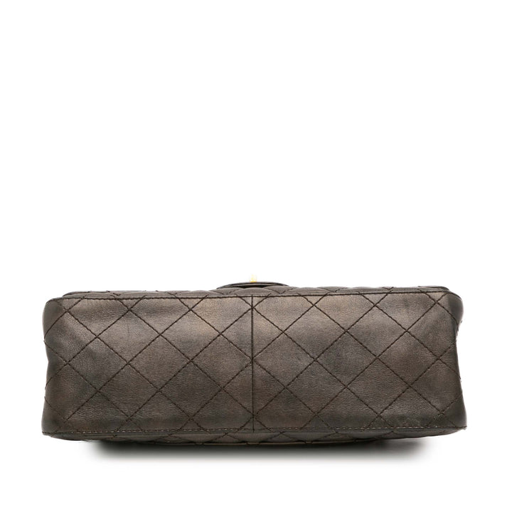 Chanel Reissue 2.55 Quilted Métallisé Cuir d’agneau Double rabat 226 Gris