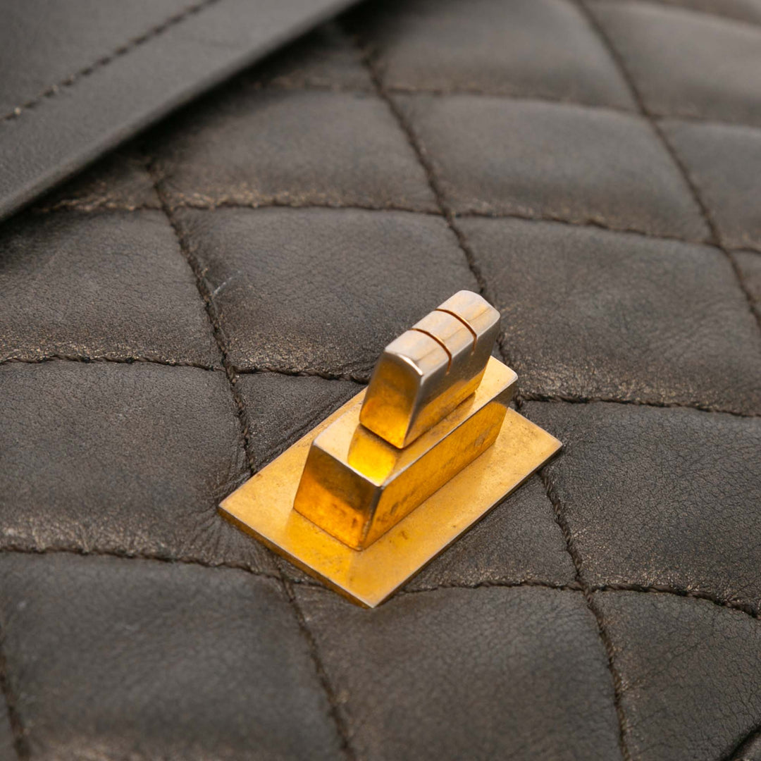 Chanel Reissue 2.55 Quilted Métallisé Cuir d’agneau Double rabat 226 Gris