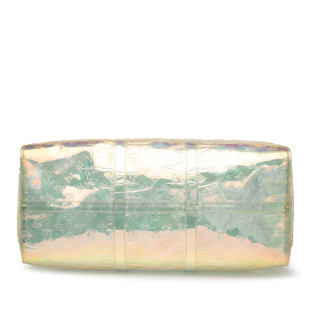 Louis Vuitton Monogram Prism Keepall Bandouliere 50 Blanc