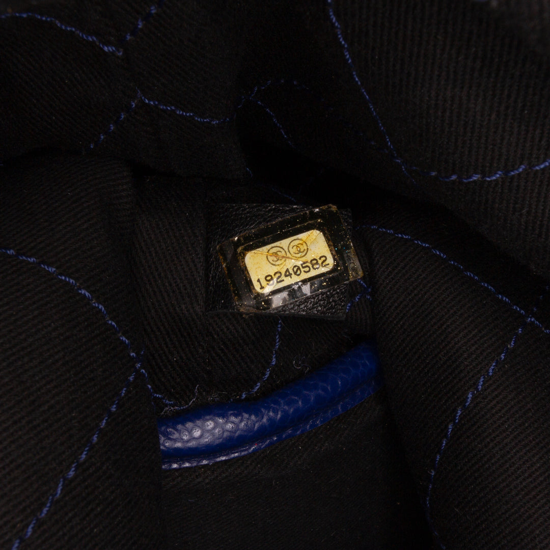 XL Quilted Caviar Shopping Fever Tote Blue - Gaby Paris