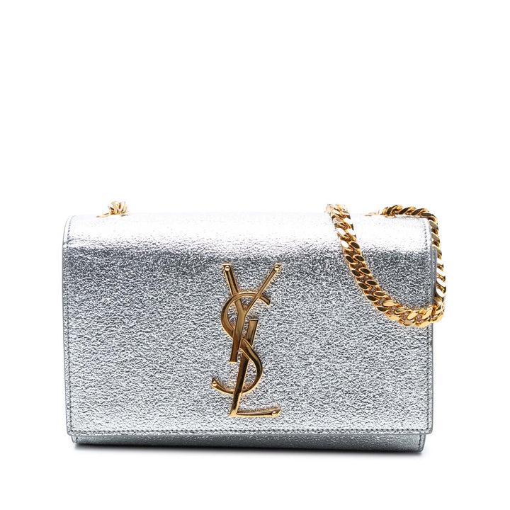 Saint Laurent Small Metallic Cuir de veau Classic Monogram Kate Sac porté croisé