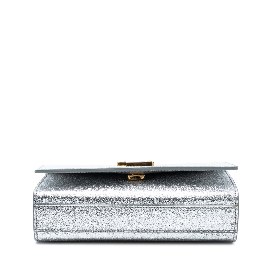 Saint Laurent Small Metallic Cuir de veau Classic Monogram Kate Sac porté croisé