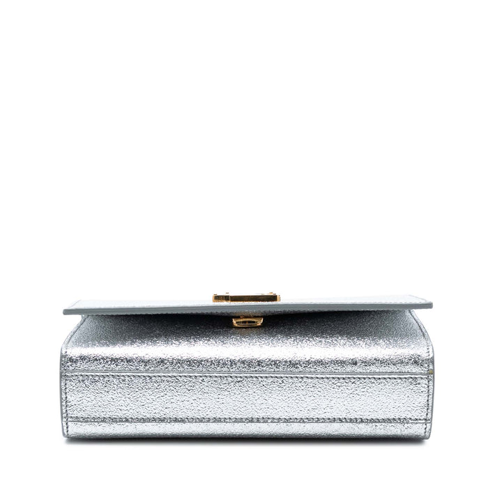 Saint Laurent Small Metallic Cuir de veau Classic Monogram Kate Sac porté croisé