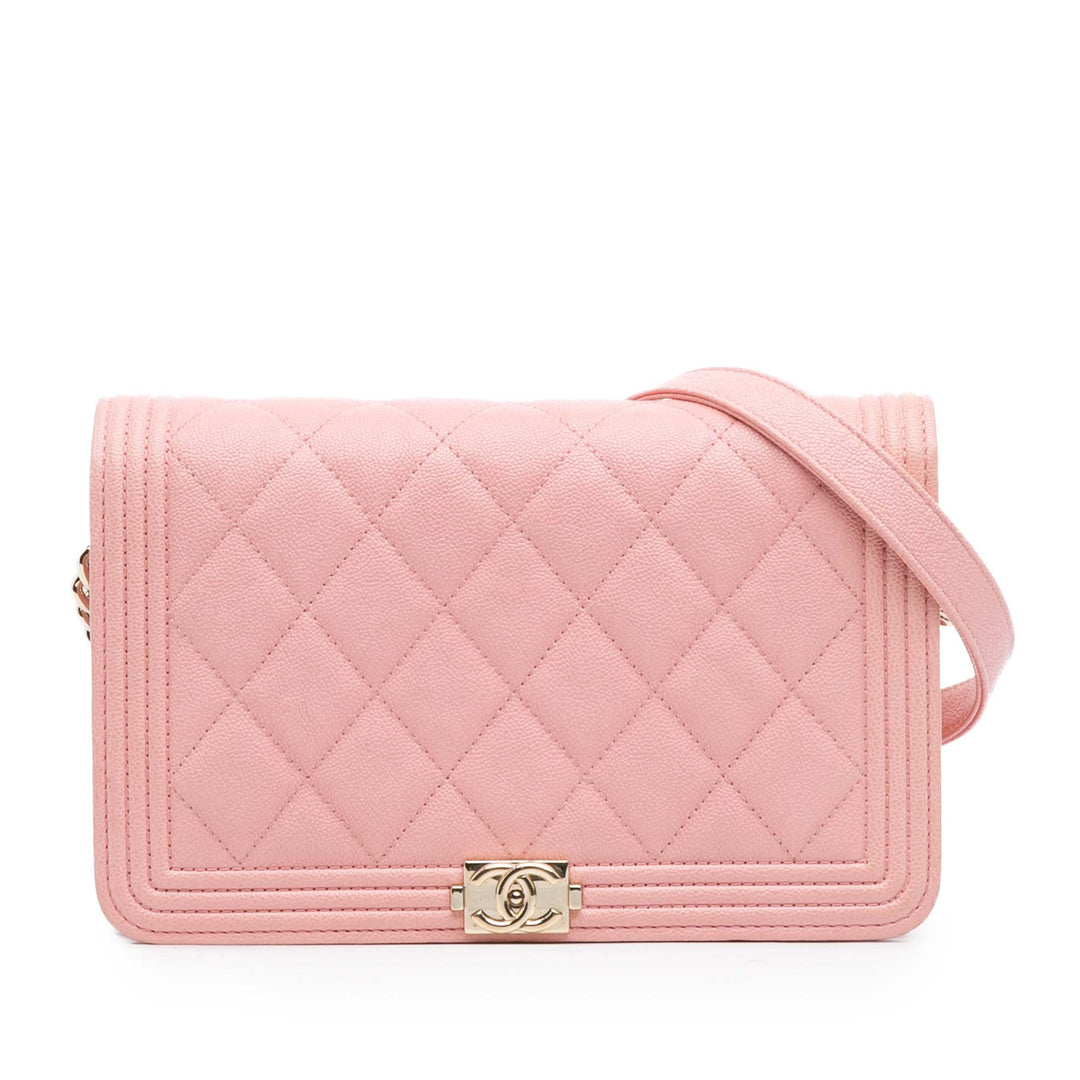 Chanel Quilted Caviar Boy Wallet on Chain Rose – GABY PARIS Authentique