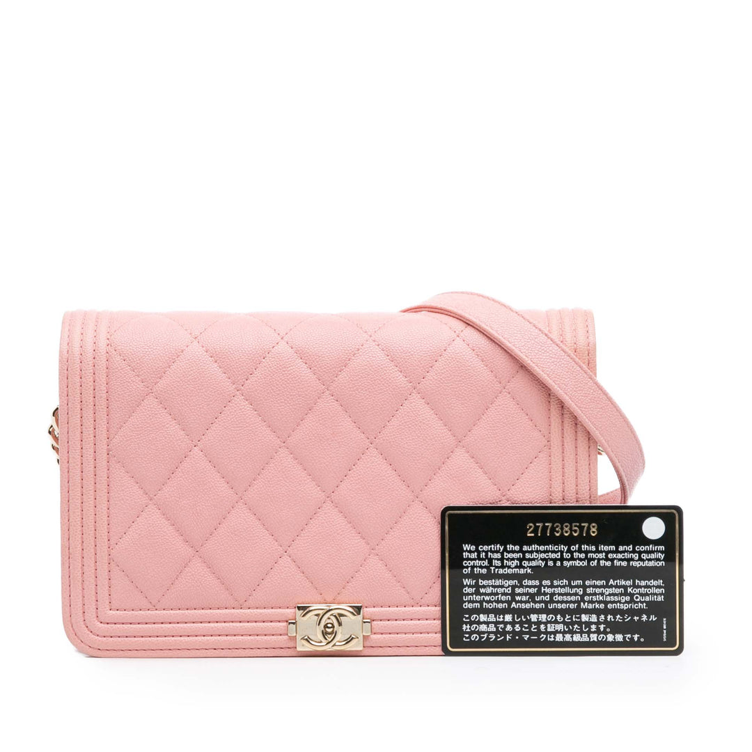 Chanel Quilted Caviar Boy Wallet on Chain Rose – GABY PARIS Authentique