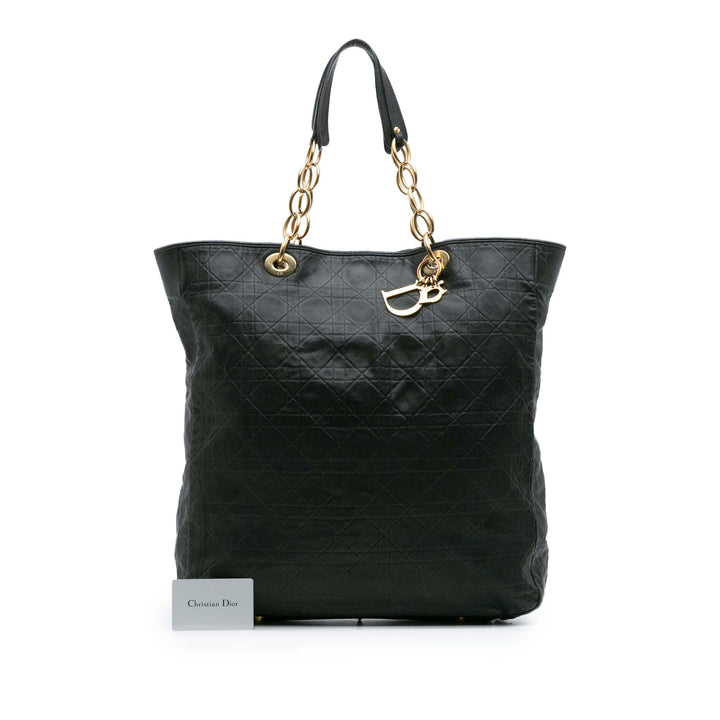 Dior Large Cuir d’agneau Cannage Lady Dior Soft Shopping Cabas Noir – GABY PARIS Authentique