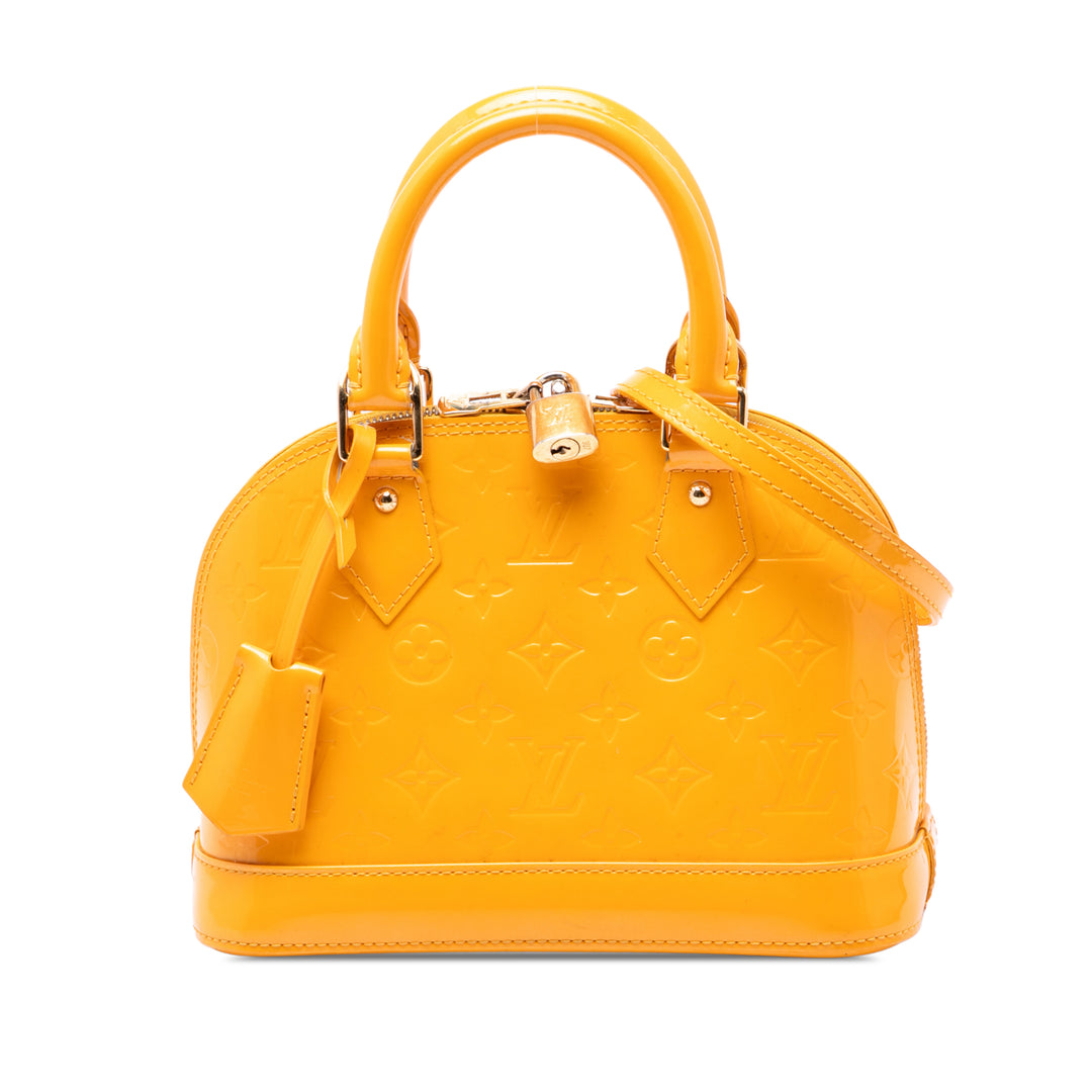 Louis Vuitton Alma BB Cuir verni Monogram Jaune