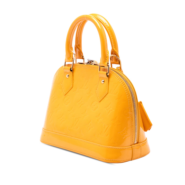 Louis Vuitton Alma BB Cuir verni Monogram Jaune