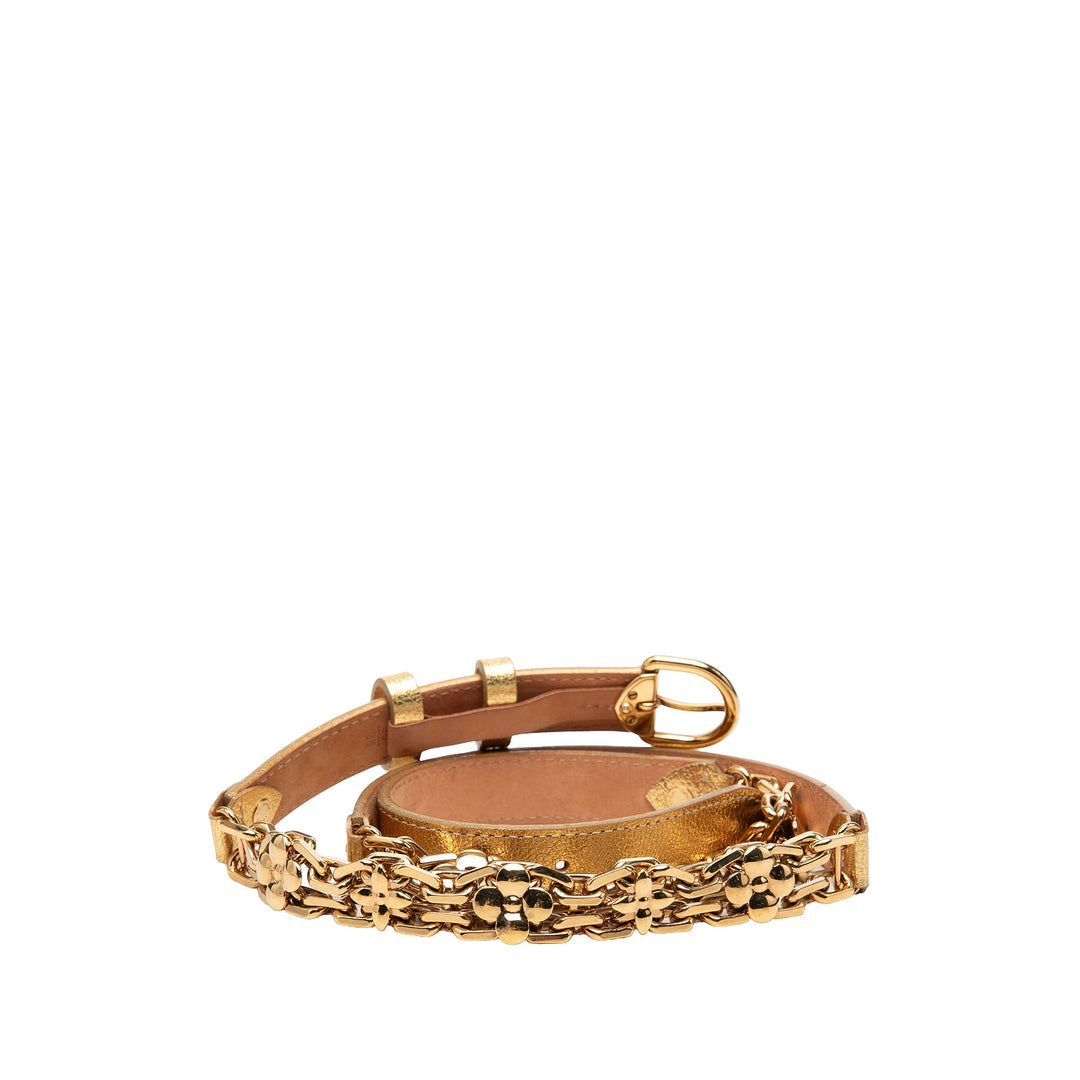 Louis Vuitton Ceinture Métallisé Chaîne Cuir de veau Doré – vue 3 – GABY PARIS