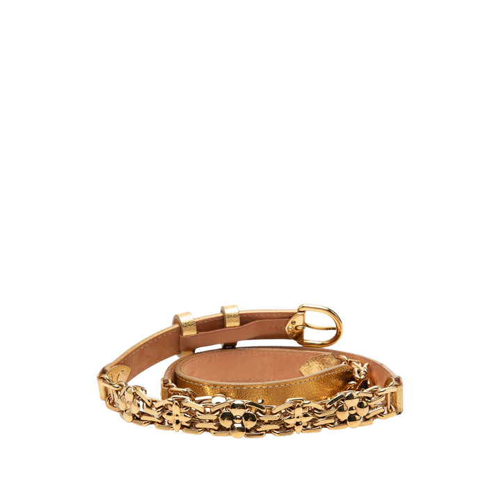 Louis Vuitton Ceinture Métallisé Chaîne Cuir de veau Doré – vue 3 – GABY PARIS