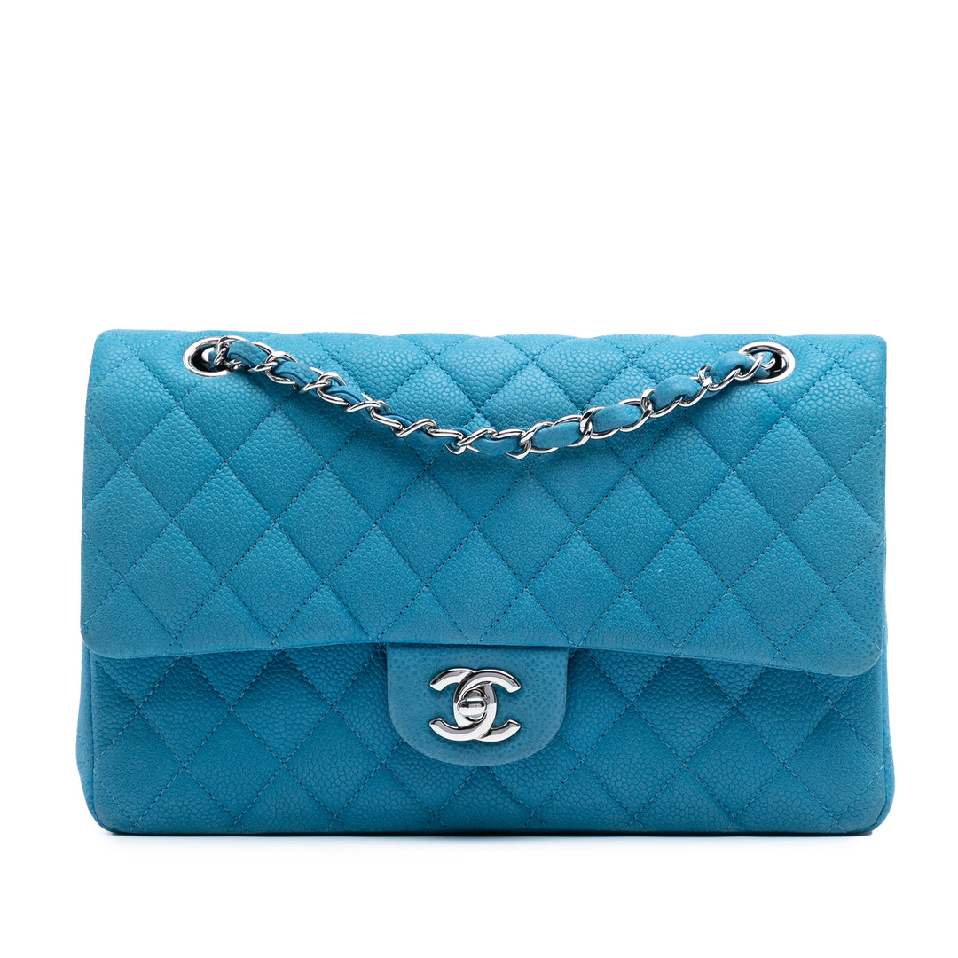 Chanel Medium Classic Caviar Double rabat Bleu – GABY PARIS Authentique