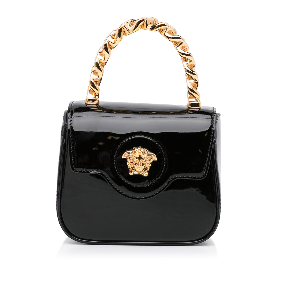 Mini La Medusa Patent Satchel Black - Gaby Paris