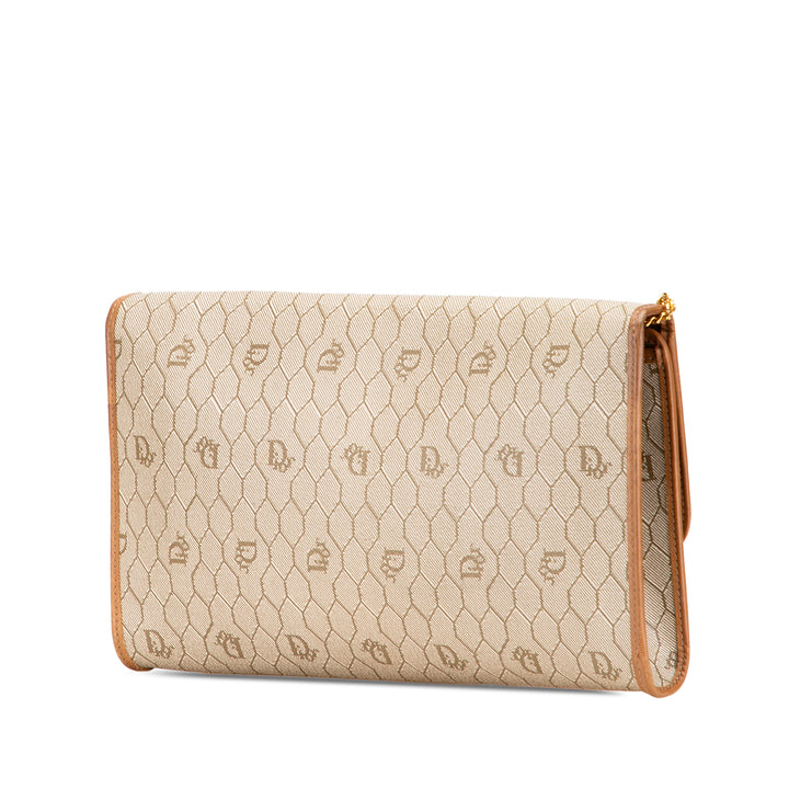 Honeycomb Coated Canvas Chain Shoulder Bag Brown - Gaby Paris