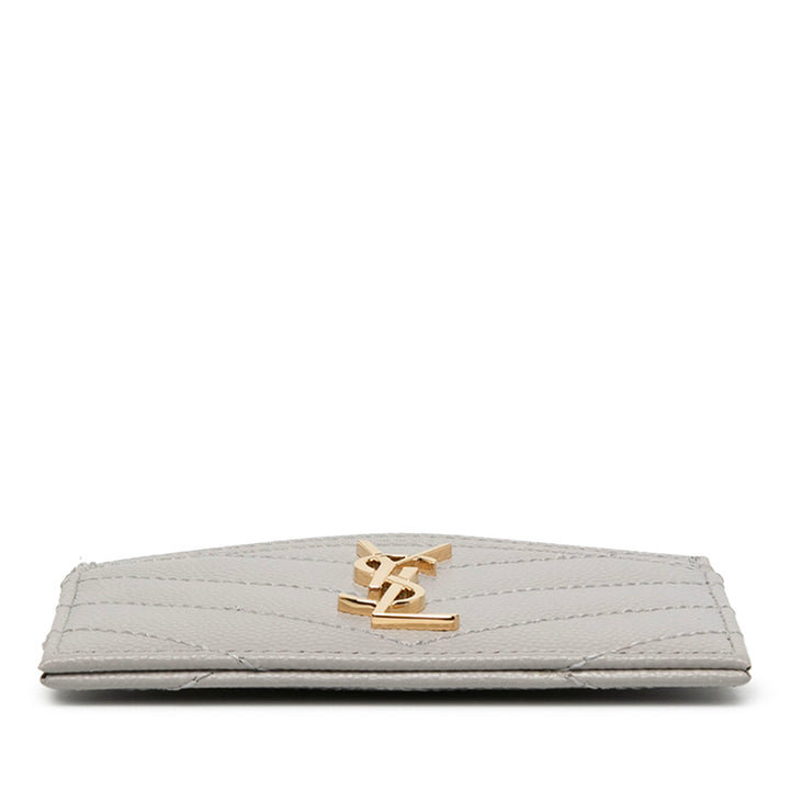 Saint Laurent Chevron Grain De Poudre Cassandre Porte-cartes Gris – vue 3 – GABY PARIS