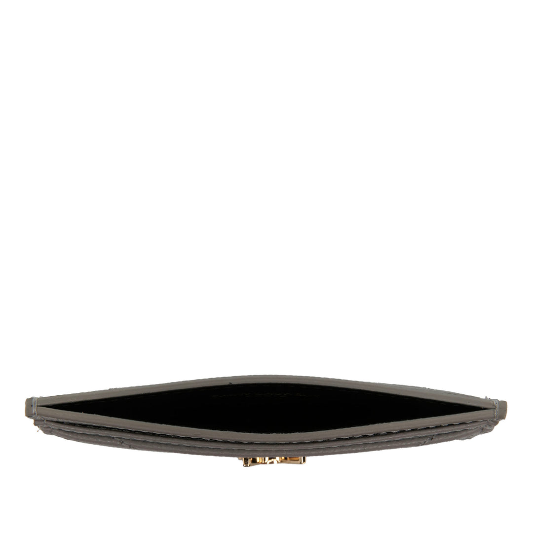 Saint Laurent Chevron Grain De Poudre Cassandre Porte-cartes Gris – vue 4 – GABY PARIS