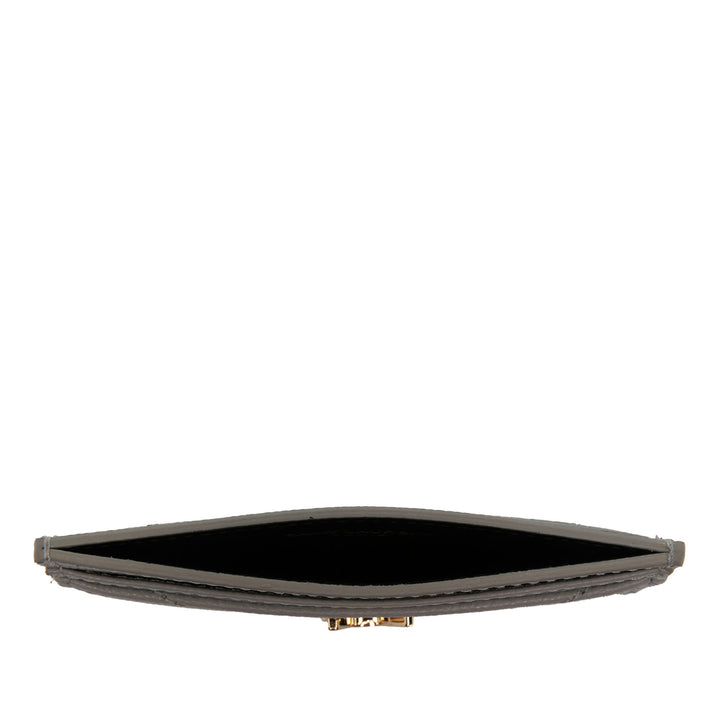 Saint Laurent Chevron Grain De Poudre Cassandre Porte-cartes Gris – vue 4 – GABY PARIS